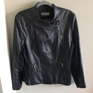 Leather and Jersey Moto Jacket